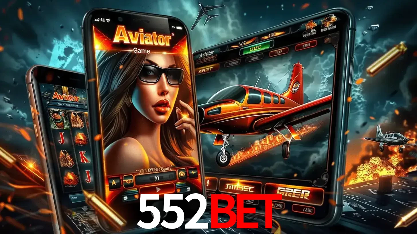 O popular jogo de apostas Aviator exibido em vários celulares e tablets, mostrando a interface emocionante e a ação de voo disponíveis para jogar agora no 552bet.