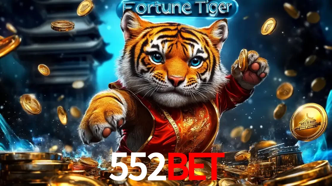 Imagem promocional do jogo de slot Fortune Tiger, com um tigre majestoso em traje tradicional cercado por uma fortuna em moedas de ouro, disponível agora no cassino 552bet.